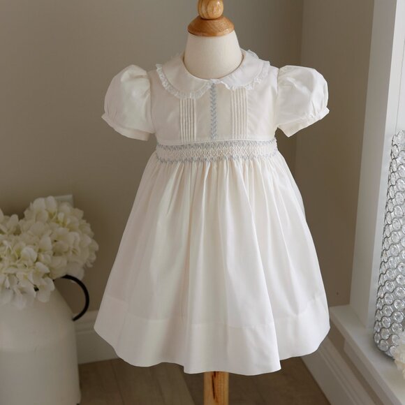 Vintage Smocked Dress Ivory Heirloom Feltman Brothers Special Occasion New - Picture 6 of 6